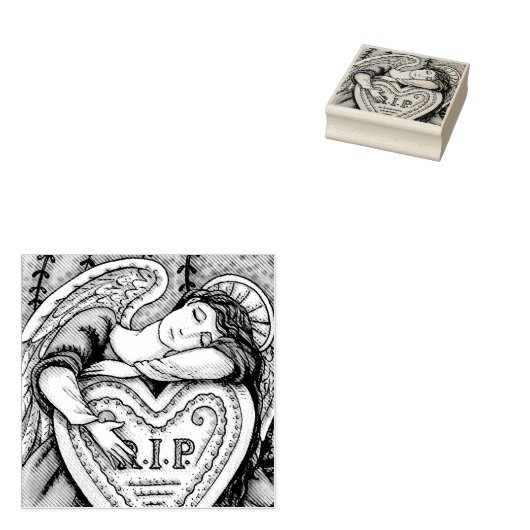 LIEBENDER GARDISCHER ANGEL-FRIEDHOF, GRAVIERE RUBB GUMMISTEMPEL (Stempel)