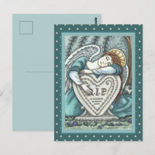 LIEBENDER SCHUTZENGEL, FRIEDHOFS-TRAUERKUNST RIP POSTKARTE