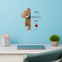 Liebender Teddybär, personalisierter Wall-Decal