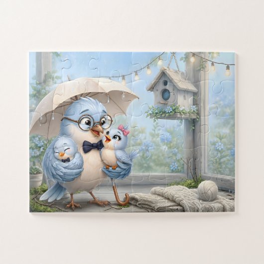 Liebender Vogelvater Puzzle (Horizontal)