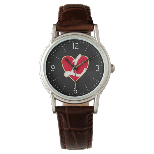 Liebendes Herz Armbanduhr (Vorderseite)