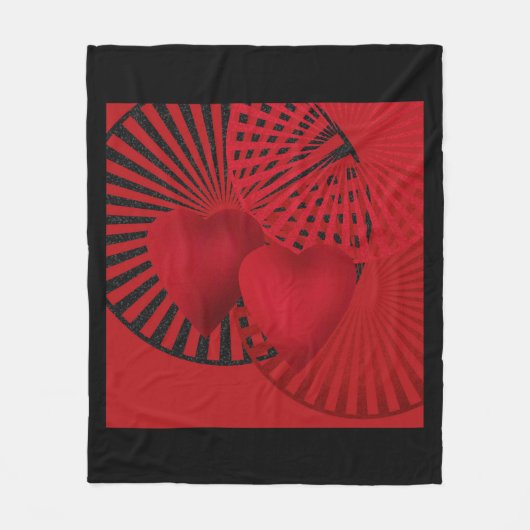 Liebendes Herz Fleecedecke (Vorderseite)