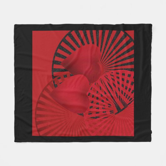 Liebendes Herz Fleecedecke (Vorderseite (Horizontal))