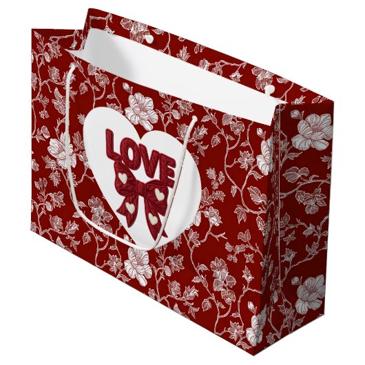 Liebendes Herz  Große Geschenktüte (Vorderseite Schrägansicht)