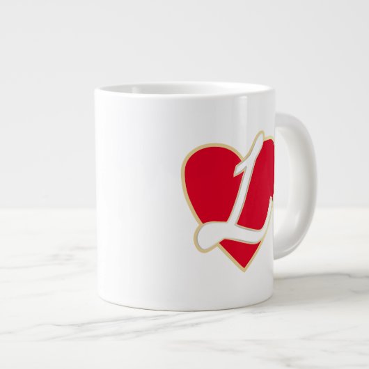 Liebendes Herz Jumbo-Tasse (Vorderseite Rechts)