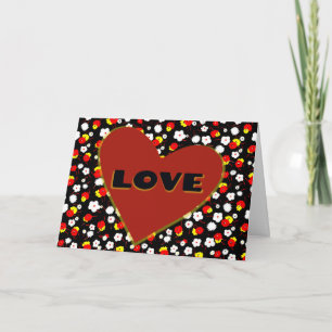 Liebendes Herz mit Blumenmuster zum Valentinstag i Karte