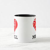 LiebeNetball der Herz-Spieler-Silhouette-I Tasse (Zentrum)