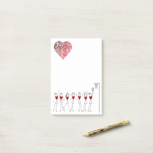 Liebenetball-Positionen Post-it Klebezettel (Auf Schreibtisch)