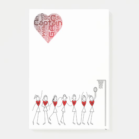 Liebenetball-Positionen Post-it Klebezettel (Vorderseite)