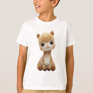 Liebenswert Fluffiges Sitzendes Alpaka Charakter K T-Shirt