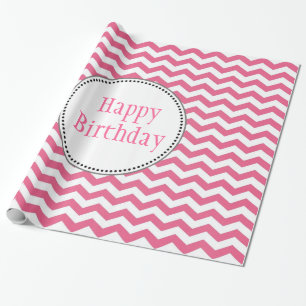 liebenswert, trendy, klassisch rosa Chevron Geburt Geschenkpapier