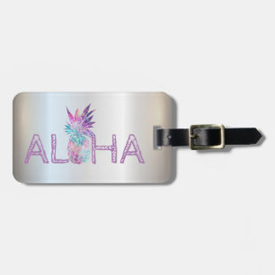 Liebenswerte Aloha Hawaiianische Ananas, Silber Gepäckanhänger