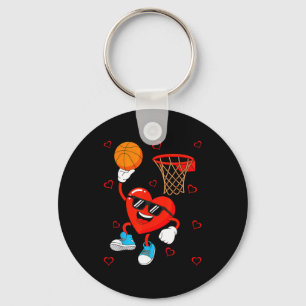 Liebenswerte Basketball Herzform Glückliches Valen Schlüsselanhänger
