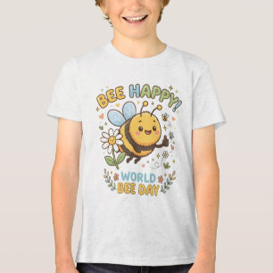 Liebenswerte "Bee Happy!"-Illustration für den Wel Tri-Blend Shirt