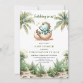 Liebenswerte Dinosaurier-Baby-Party-Einladung zum Einladung (Vorderseite)
