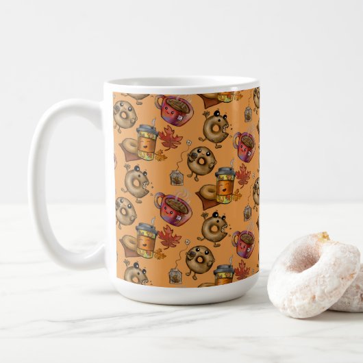 Liebenswerte Donuts und Tee Kaffeetasse (Mit Donut)