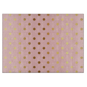 Liebenswerte falsche Gold-Polka-Punkte Blumen Schneidebrett