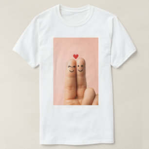 Liebenswerte Fingerpaar-Kunst, süße Finger-Gesicht T-Shirt