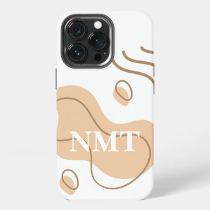 Liebenswerte initiale Weiße und beige abstrakte sü iPhone 13 Pro Hülle