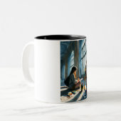 liebenswerte Kaffeemaschine Zweifarbige Tasse (Vorderseite Links)