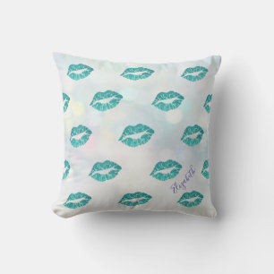 Liebenswerte Moderne, Bokeh, Glitter-Lippen - Pers Kissen
