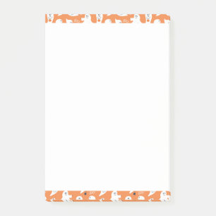 LIEBENSWERTE ORANGE UND WEISSE GEISTER POST-IT KLEBEZETTEL
