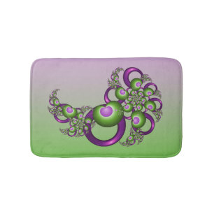 Liebenswerte Pink Grüne Herzen Moderne Abstrakte F Badematte