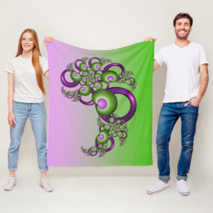 Liebenswerte rosa grüne Herzen modernes abstraktes Fleecedecke