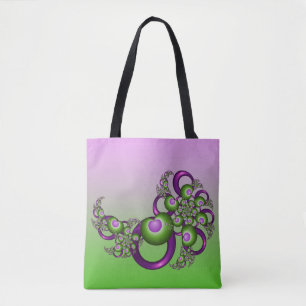 Liebenswerte rosa grüne Herzen modernes abstraktes Tasche