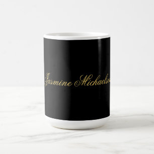 Liebenswerte Schicke Kalligrafie Name Schwarz & Go Kaffeetasse