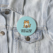 Liebenswerter blauer Hut-Garnball-Zitat-Design-Bot Button (Beispiel)
