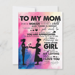 Liebenswerter Brief an Mama   Schönes Geschenk für Einladung