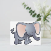 liebenswerter Elefantencharakter Postkarte (Stehend Vorderseite)