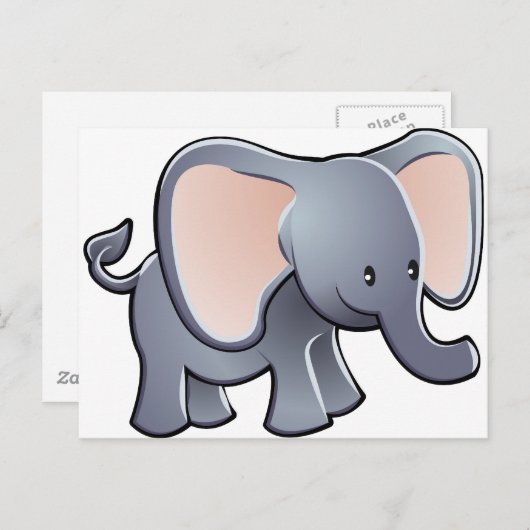 liebenswerter Elefantencharakter Postkarte (Vorne/Hinten)
