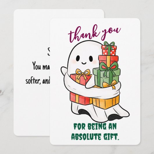 Liebenswerter Geist mit Geschenken Dankeskarte (Vorne/Hinten)