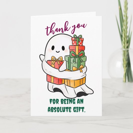 Liebenswerter Geist mit Geschenken Dankeskarte (Vorderseite)