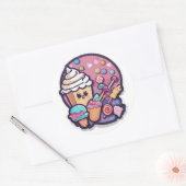 Liebenswerter Kawaii Candy Cupcake Aufkleber | Süß (Umschlag)