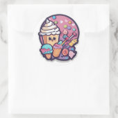 Liebenswerter Kawaii Candy Cupcake Aufkleber | Süß (Tasche)