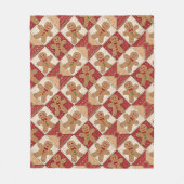 Liebenswerter Lebkuchenmann-Patchwork-Weihnachten Fleecedecke (Vorderseite)