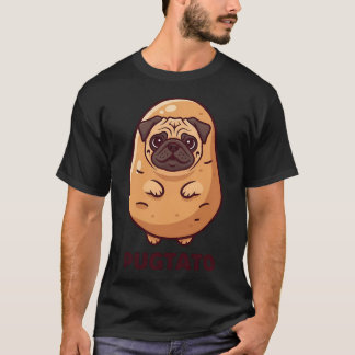 liebenswerter Pugtato Cartoon Lustiger Pug Kartoff T-Shirt