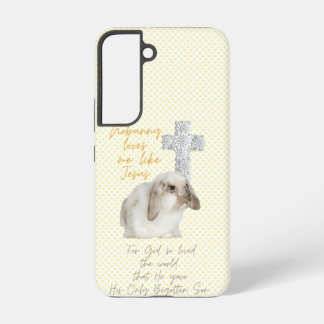 Liebenswerter religiöser gelber Punkt-Hasen-Blumen Samsung Galaxy Hülle