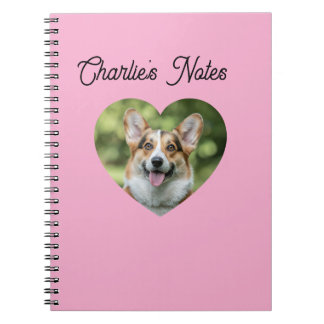 Liebenswerter rosa personalisierter Hund Herzrahme Notizblock