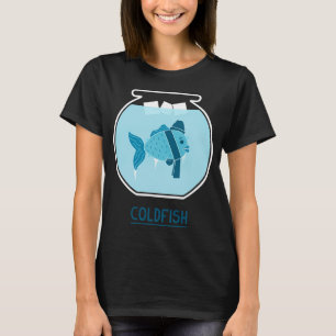 Liebenswerter roter Kawaii-Fisch-Cartoon-Aufkleber T-Shirt
