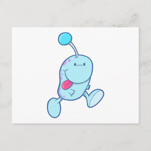 liebenswertes blaues Tollpatsch-Monster Postkarte