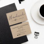 liebenswertes Skript-Handmade-Kraftgeschäft Visitenkarte<br><div class="desc">ein Kraftdesign mit schwarzer Handschrift. Der Text kann personalisiert sein.</div>