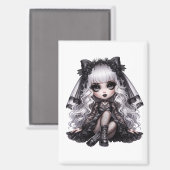Liebenswürdig mit einer dunklen Seite Gothic Süße Magnet (Vorderseite/Rückseite)