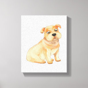 Liebenswürdige Bulldog Wall Art Pitbull Owner Leinwanddruck