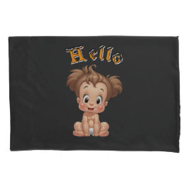 Liebenswürdige Cartoon Baby Sitting Cheerfully wit Kissenbezug