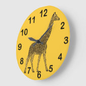 Liebenswürdige Giraffe Große Wanduhr (Winkel)