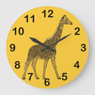 Liebenswürdige Giraffe Große Wanduhr